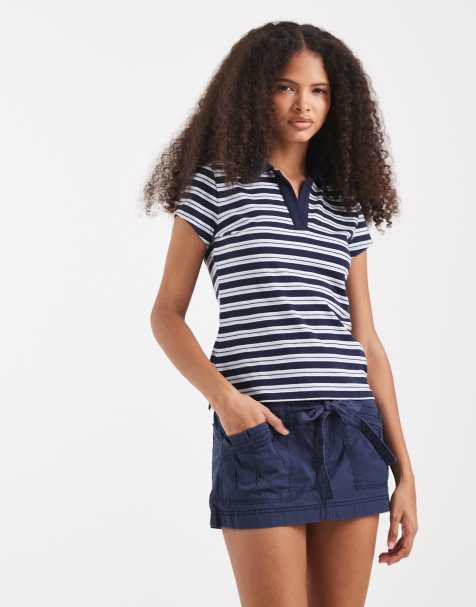 Hollister - Mini jupe-short nouée en sergé - Bleu marine - view 1