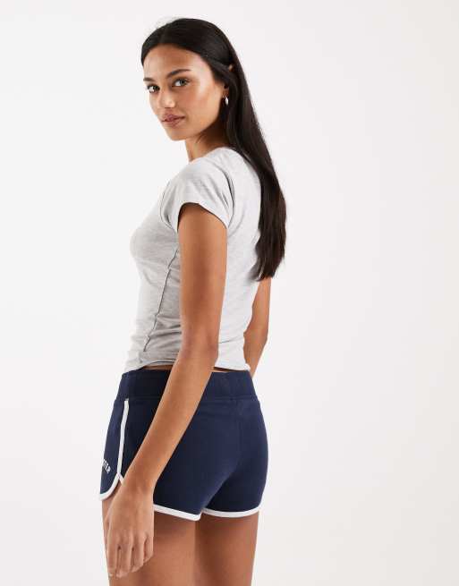 Hollister - Mini short van fleece in marineblauw, 4 van 5