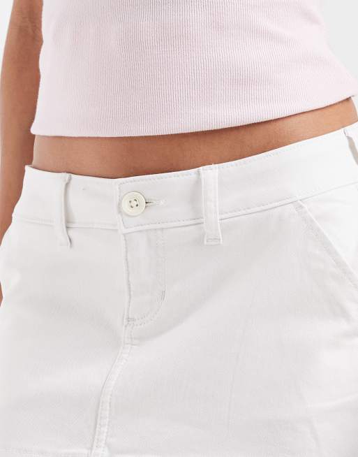 Hollister - Minifalda blanca de talle bajo de sarga, 5 de 5
