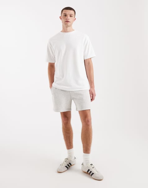 Hollister – Mittellange Fleece-Shorts in Grau - view 1