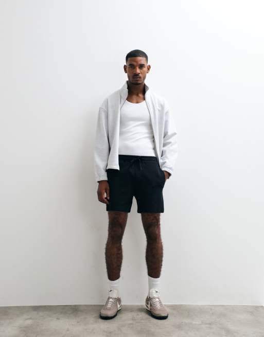 Hollister – Mittellange, kühlende Jersey-Shorts in Schwarz
