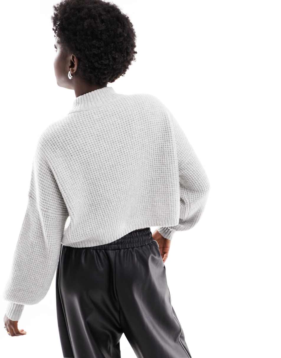 Hollister mock neck jumper in grey 2