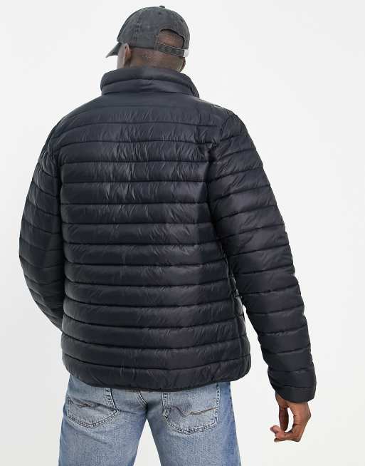 Hollister mockneck lightweight puffer jacket in black ASOS