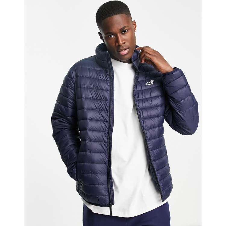 Hollister logo lightweight puffer jacket in white