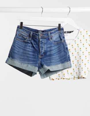 loose mom jean shorts