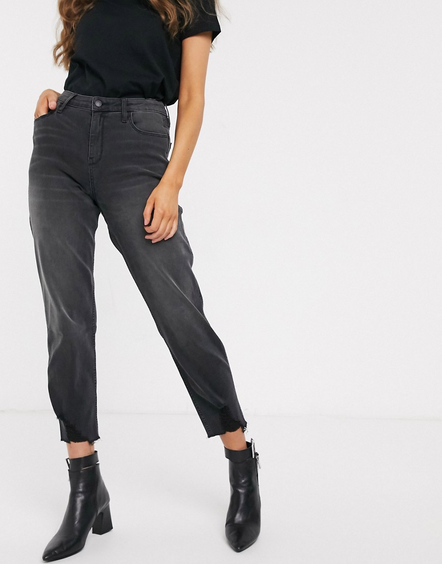 Hollister - Mom jeans met wassing-Zwart