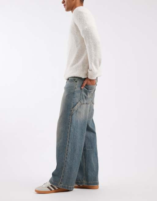 Hollister – Mörkblå, superbaggy jeans i snickarstil, 2 av 5
