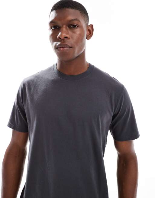 Hollister – Mörkgrå t-shirt med korta ärmar och klassisk passform