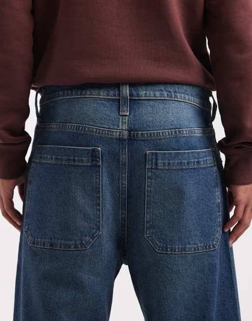 Hollister - Mørkeblå superposede jeans med 5 lommer, 4 af 5