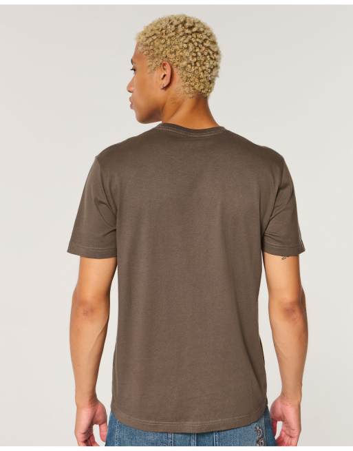Hollister Must-have cotton icon tee in brown, 3 of 4