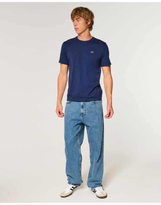 Hollister Must-have cotton icon tee in navy, 2 of 4
