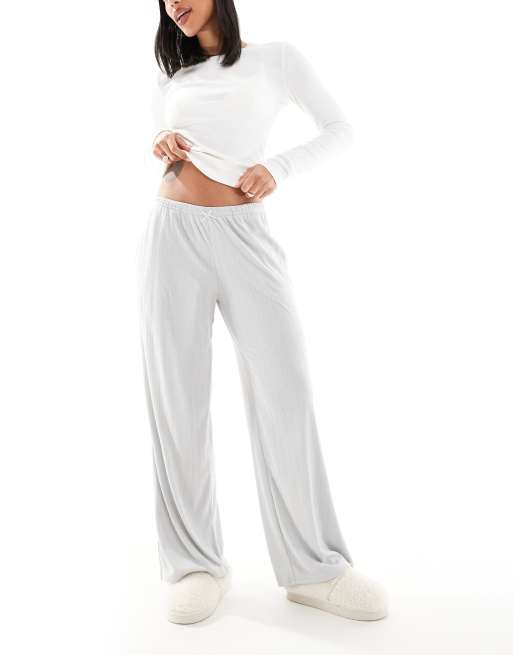 Hollister - Nachtkleding - Geribbelde baggy broek in grijs multi