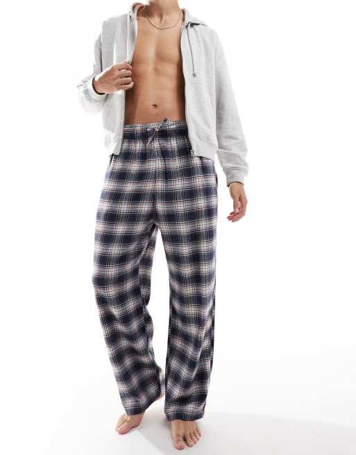 Hollister - Nachtkleding - Geruite baggy broek in blauw