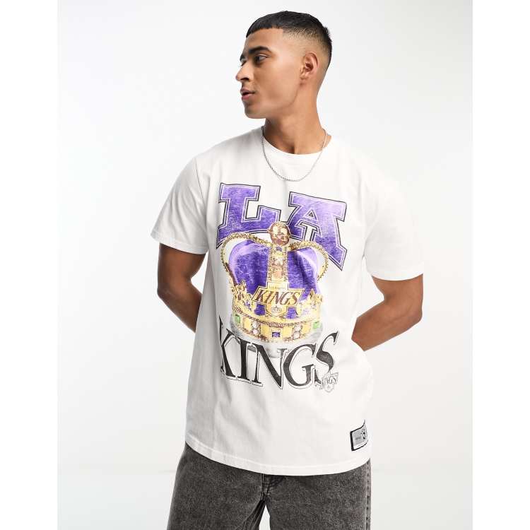 Los Angeles LA Kings Retro Brand Purple Soft Cotton Short Sleeve T-Shirt