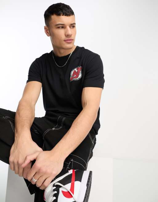 Hollister NHL New Jersey Devils T shirt met hockey print op de achterkant in zwart