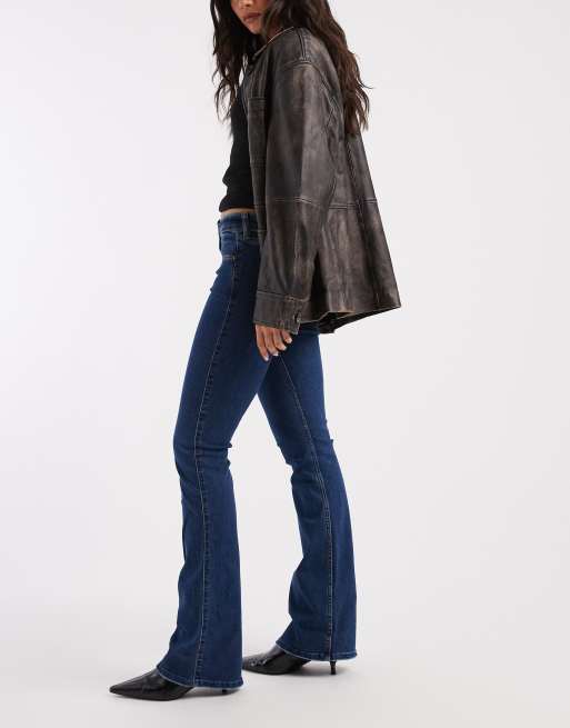 Hollister – Niebieskie sprane jeansy ze średnim stanem, 3 z 5
