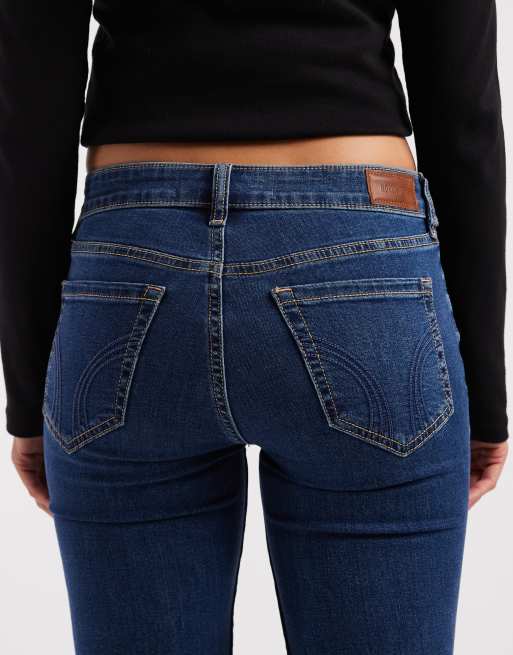 Hollister – Niebieskie sprane jeansy ze średnim stanem, 4 z 5
