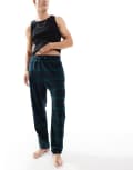 [Hollister] Hollister nightwear long sleeve top & baggy pants set in grey green check L MULTI
