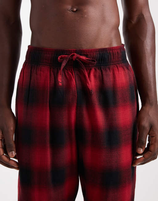 Hollister nightwear pants in red check, 3 of 4