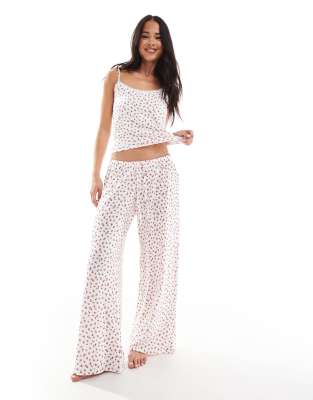 Hollister - Nightwear - Pyjama mit Blümchenmuster bestehend aus Camisole-Oberteil und Hose-Bunt