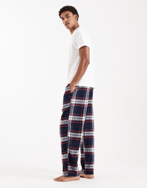 Hollister nightwear trouser in navy check, 2 of 4