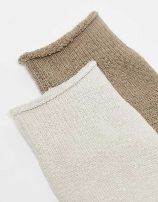 Hollister novelty americana 2 pack socks in grey and brown ASOS