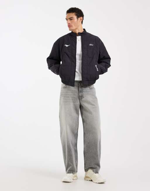 Hollister - Nylon bomberjack met Ford-logo in zwart, 2 van 5