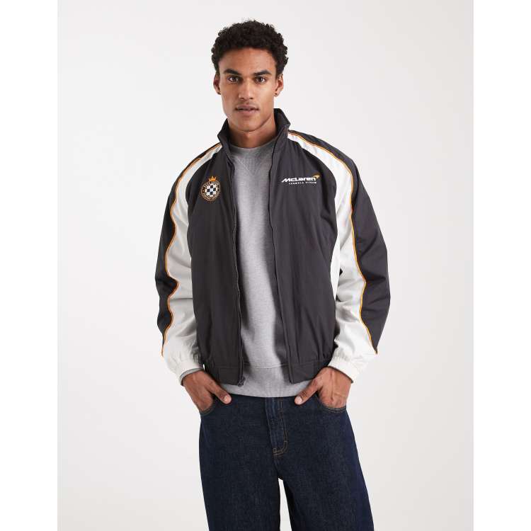 Hollister nylon mclaren racing jacket in black color block | ASOS