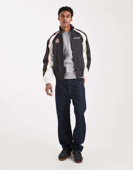 Hollister nylon McLaren racing jacket in black colour block | ASOS