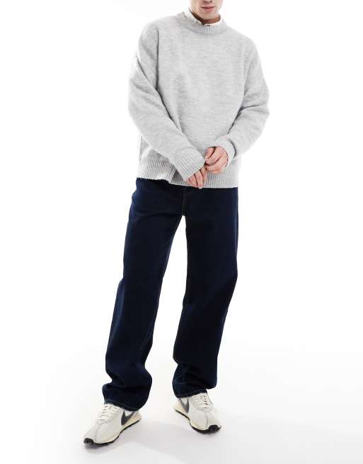 Hollister – Obszerne ciemnoniebieskie jeansy z 5 kieszeniami