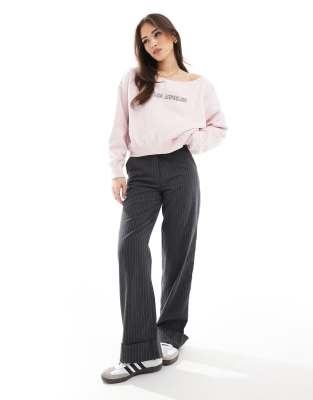 Hollister Off The Shoulder Los Angeles Cropped Sweater In Pink