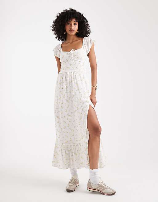 hollister midi dress 4 Ways to Style a Co. for Summer The Hollister twist bust slip midi dress in pastel floral showcases a charming floral design Women's Embroidered Babydoll Maxi Dress
