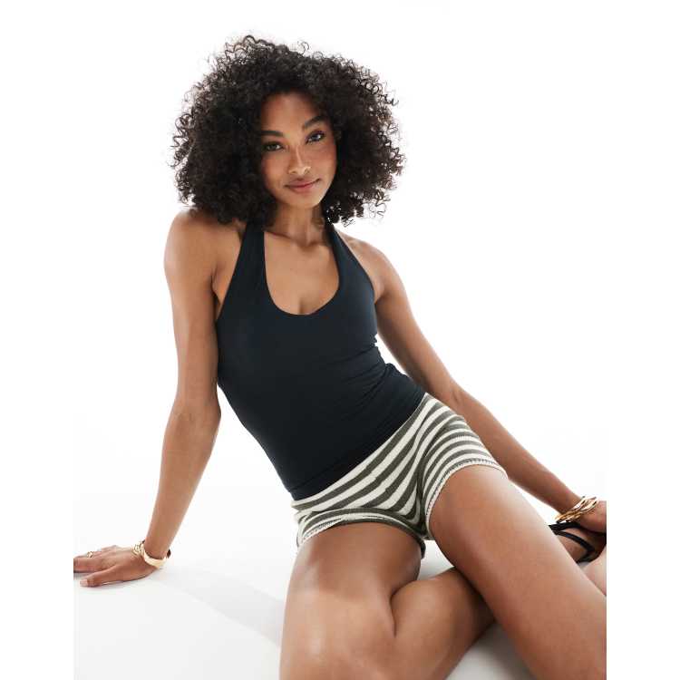 Hollister off the shoulder short sleeve top in black | ASOS