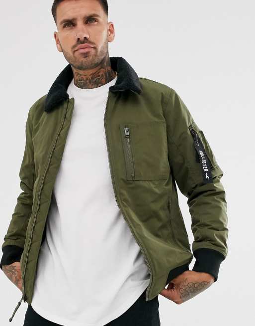 Hollister - Olivenfarvet aviator-bomber