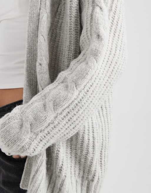 Hollister open cardigan in grey, 3 of 4