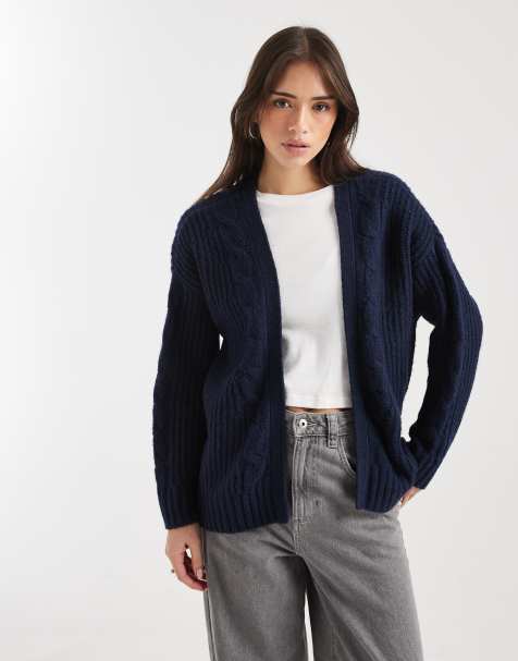 Hollister open cardigan in navy - view 1
