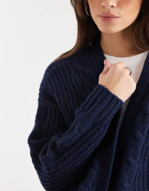 Hollister open cardigan in navy, 3 of 4