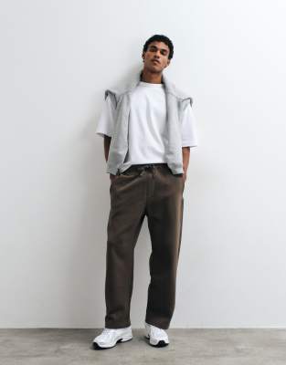 Hollister Open Cuff Joggers In Brown