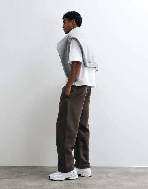 Hollister open cuff trackies in brown, 5 of 5