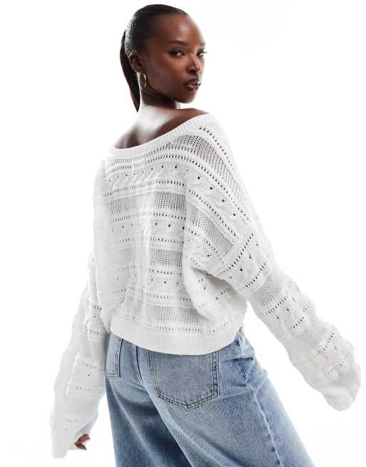 White hollister jumper top