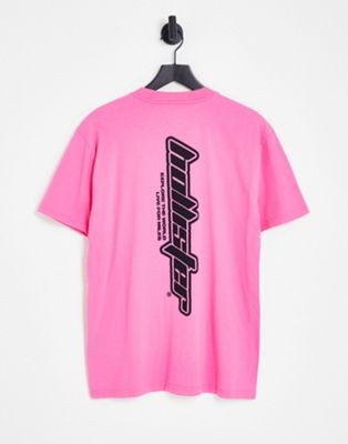 Hollister outdoors central & back logo print t-shirt in pink