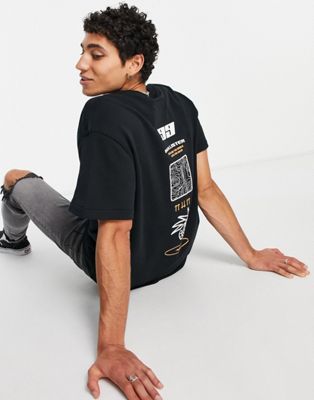 Hollister outdoors logo short sleeve oversized sweat t-shirt in black