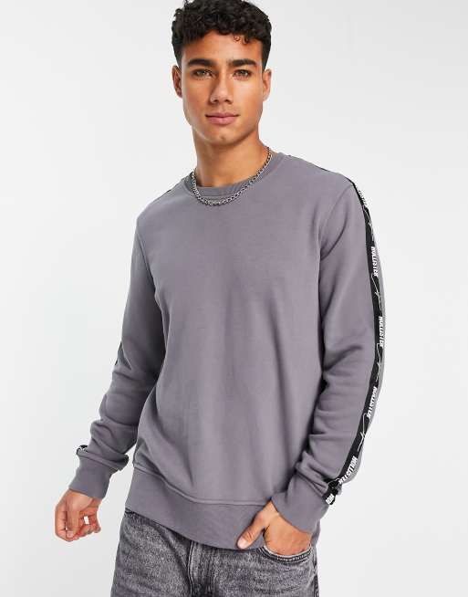 Logo tape crewneck sweatshirt hollister discount
