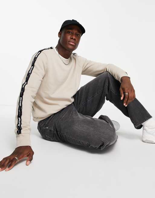 Hollister outdoors logo tape sweatshirt in tan ASOS