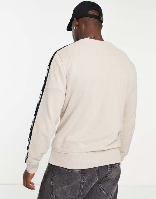 Logo tape crewneck sweatshirt hollister online