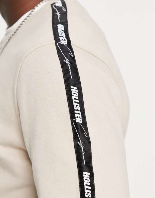 Logo tape crewneck sweatshirt hollister discount