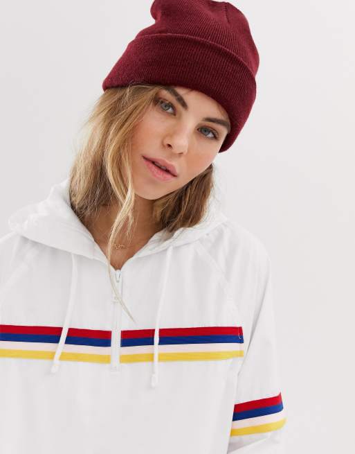 Hollister overhead windbreaker with rainbow stripe