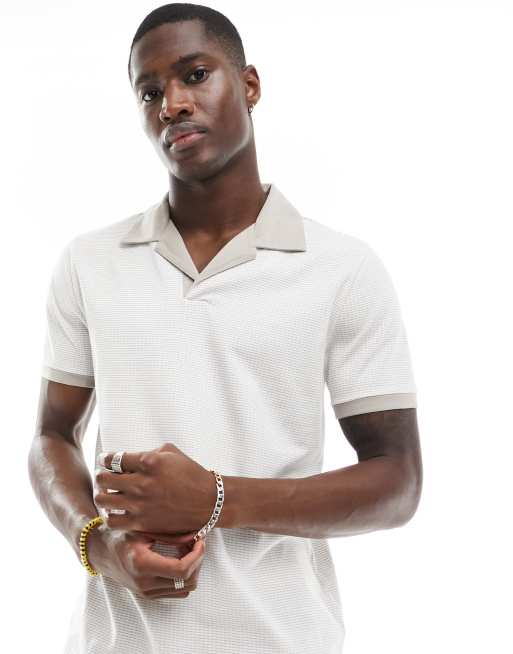 Hollister Overhemd met gebreide textuur en beige kraag ASOS