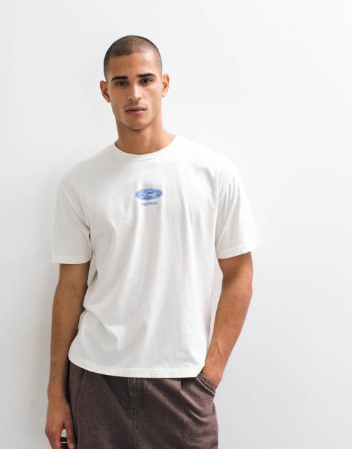Hollister oversized auto graphic t-shirt in cream, 2 of 5