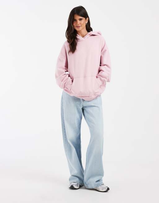 Hollister oversized hoodie in baby pink, 2 of 4